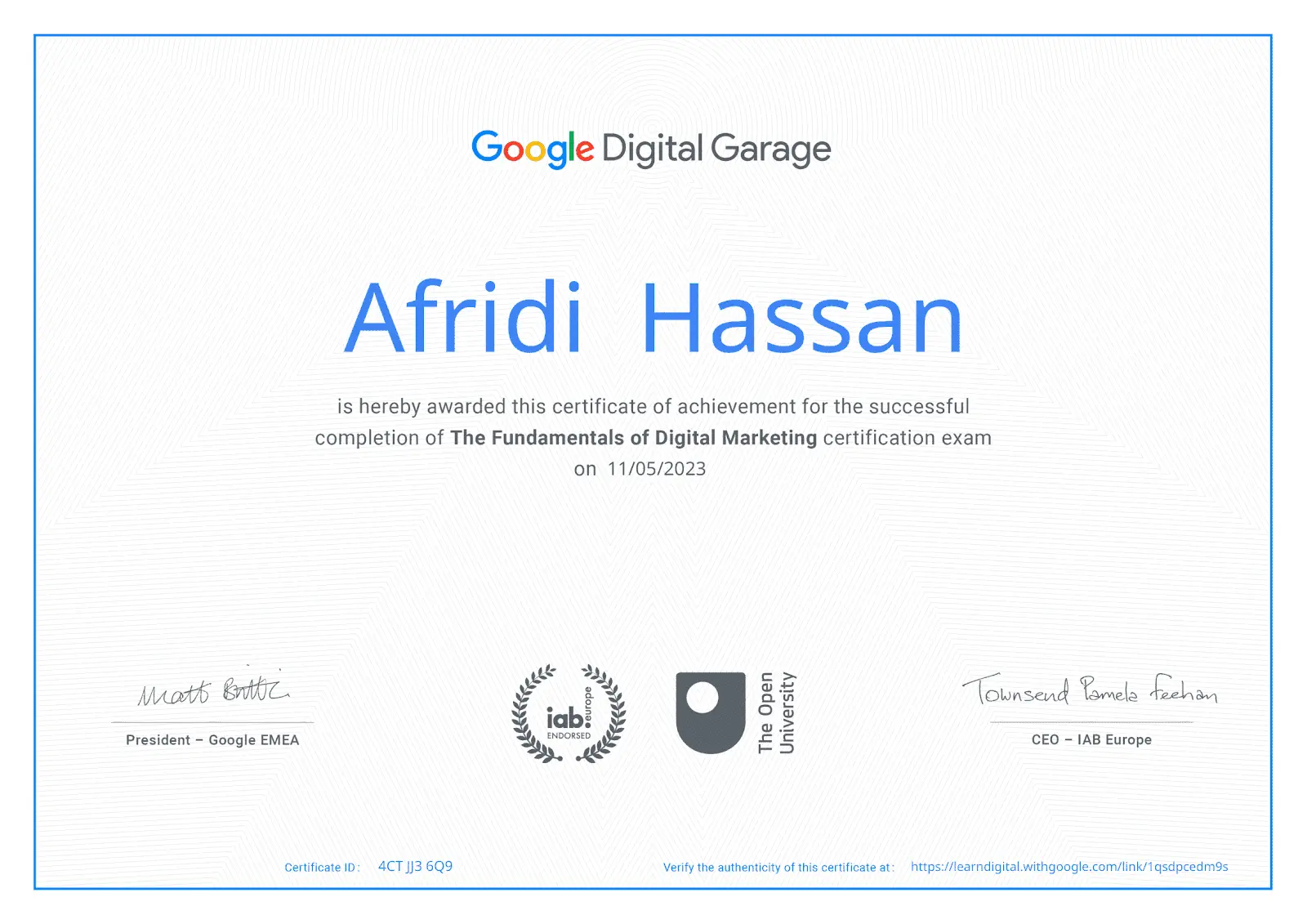 certificate 1
